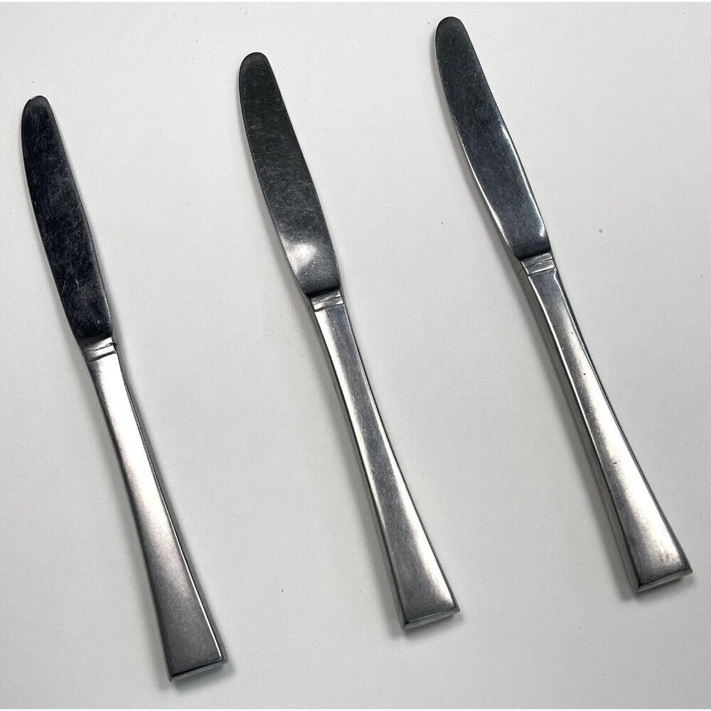 3x VTG MCM Swendia Japan Stainless Steel 8.5" Hollow BUTTER KNIVES Knife Modern
